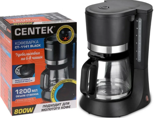 Кофеварка CENTEK CT-1141 черный фото 3