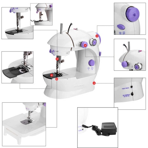 Мини-швейная машинка Mini Sewing Machine 4 in 1 с педалькой фото 3