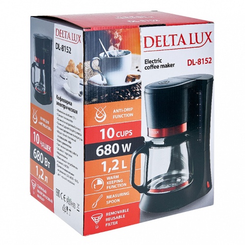 Кофеварка DELTA LUX DL-8152 черный фото 17