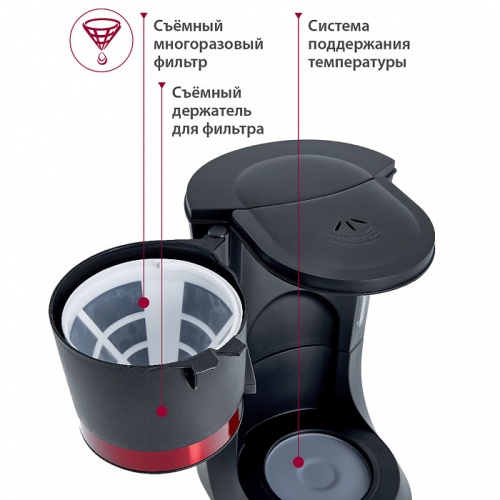 Кофеварка DELTA LUX DL-8152 черный фото 13