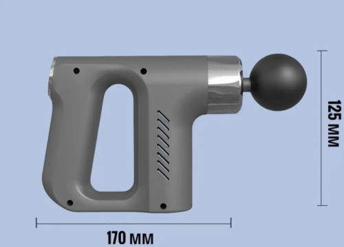 Массажный мышечный пистолет / перкуссионный ударный вибрационный массажер KH-740 ,4 насадки , 5 скоростей фото 6