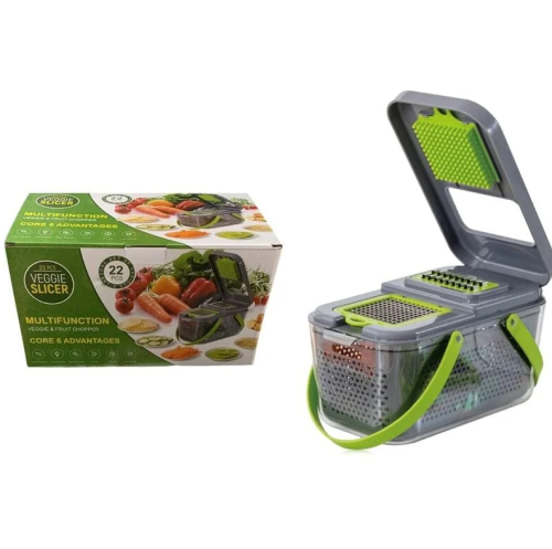 Многофункциональная ручная терка с контейнером 22 в 1 Veggie Slicer фото 11